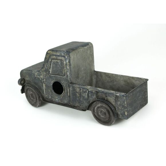 Zeckos - Rustic Distressed Metal Retro Pickup Truck Hanging Birdhouse - Black - Picture 2 of 3